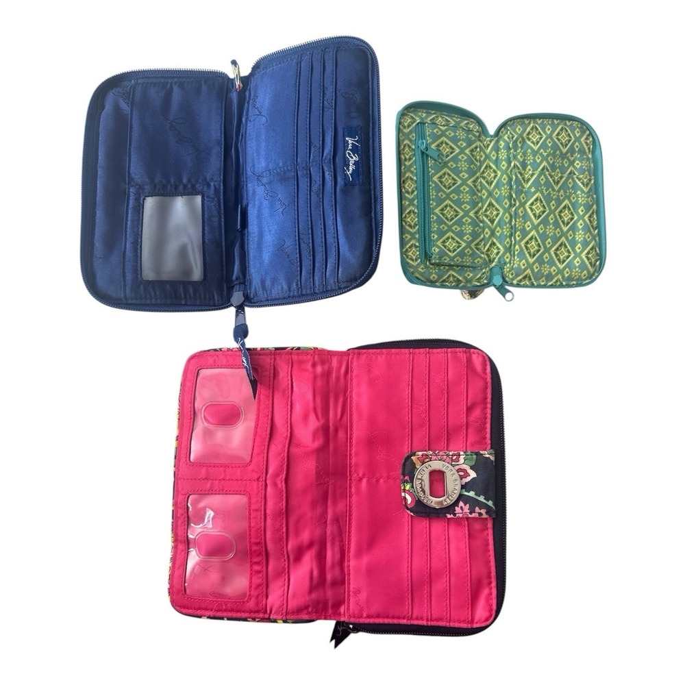 Lot Of 3 Vera Bradley Wallets Used Bohemian Colorful - Picture 3 of 6
